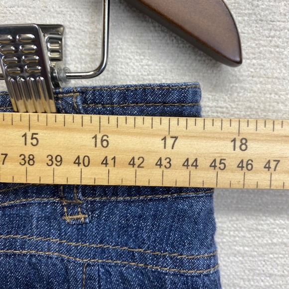 Vintage KHAKIS Women's Denim A-Line Skirt Blue Size 12 Pockets Zip Closure 90's - Picture 4 of 9